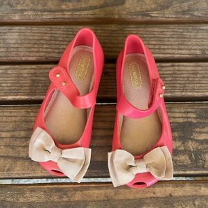 Mini Melissa Pink Ultragirl Sweet Bow Mary Jane Shoes Toddler Girls Size 8